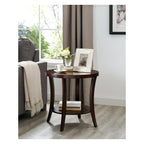 Sharkjm 23.3 in Round End Table with Lower Shelf, Espresso - product image 1