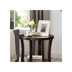 Sharkjm 23.3 in Round End Table with Lower Shelf, Espresso - product image 2
