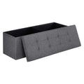 MAZIE Collection - 43 Inches Folding Storage Ottoman Bench, Ottoman Foot Rest, End of Bed Bench, Storage Chest, Loa - white main