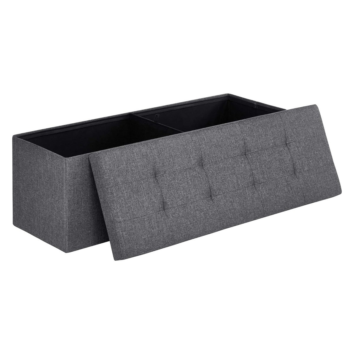 MAZIE Collection - 43 Inches Folding Storage Ottoman Bench, Ottoman Foot Rest, End of Bed Bench, Storage Chest, Loa - white main