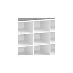 Sharkjm 41.3 in 15-Cubby Shoe Storage Bench with Removable Cushion, White and Gray - product image 2
