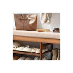 Sharkjm 39.4 in Bamboo Shoe Bench with Hidden Drawer and Side Holder, Brown - product image 3