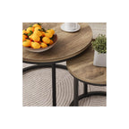 Sharkjm Industrial Round Nesting Coffee Tables with Adjustable Feet, Set of 2 - product image 3