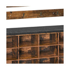 Sharkjm 39.4 in 12-Cubby Shoe Storage Bench with Wall-Mounted Coat Hooks, Rustic Brown - product image 2