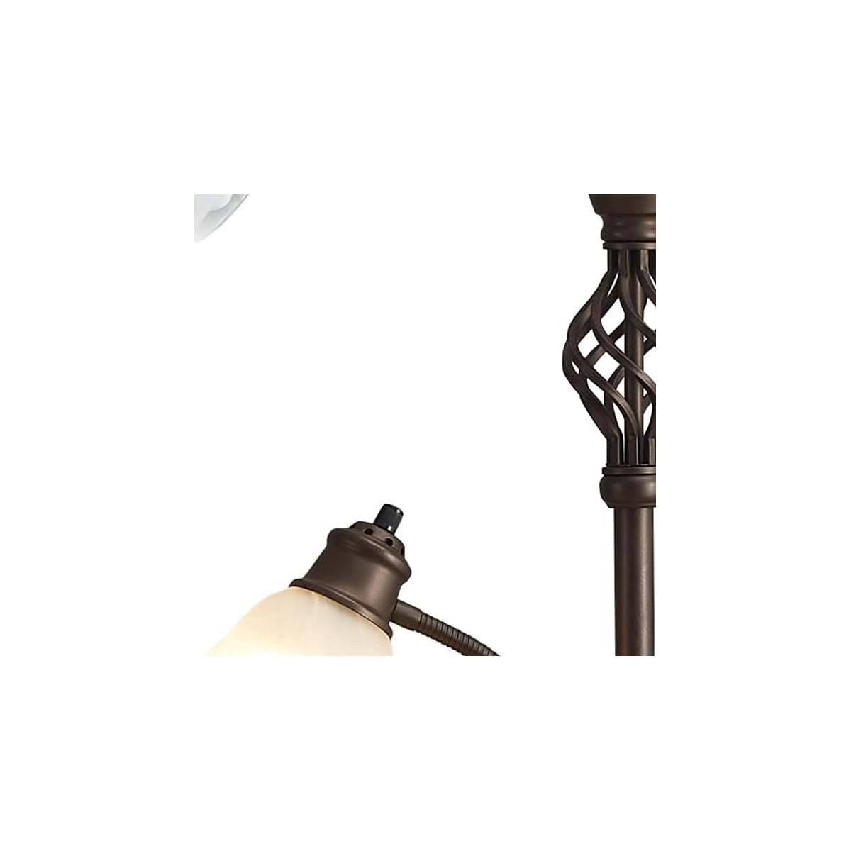 Torchiere Floor Lamp for Living Room, LED Standing Reading Light for Bedroom with Glass Shade for Living Room Corne - source derived closeup