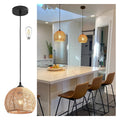 Mini Hemp Rope Woven Pendant Light Woven Light Fixture Boho Chandelier Light Fixture Wicker Pendant Light Rattan Li - white main