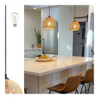 Sharkjm 8.7 in Woven Hemp-Rope Pendant Light with Adjustable Cord, Natural - product image 2