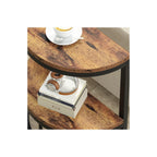 Sharkjm 2-Tier Semi-Circle End Table, Rustic Brown and Black - product image 3