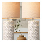 Sharkjm 23 in Ceramic Table Lamps, Set of 2, Beige and White - product image 2