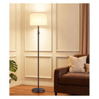 Sharkjm 60 in Dimmable Floor Lamp with Linen Shade and LED Bulb, Brown - product image 1