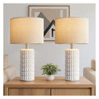 Sharkjm 23 in Ceramic Table Lamps, Set of 2, White - product image 1