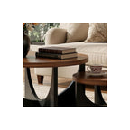 Sharkjm Walnut Round Nesting Coffee Tables with Cross Base, Set of 2 - product image 3