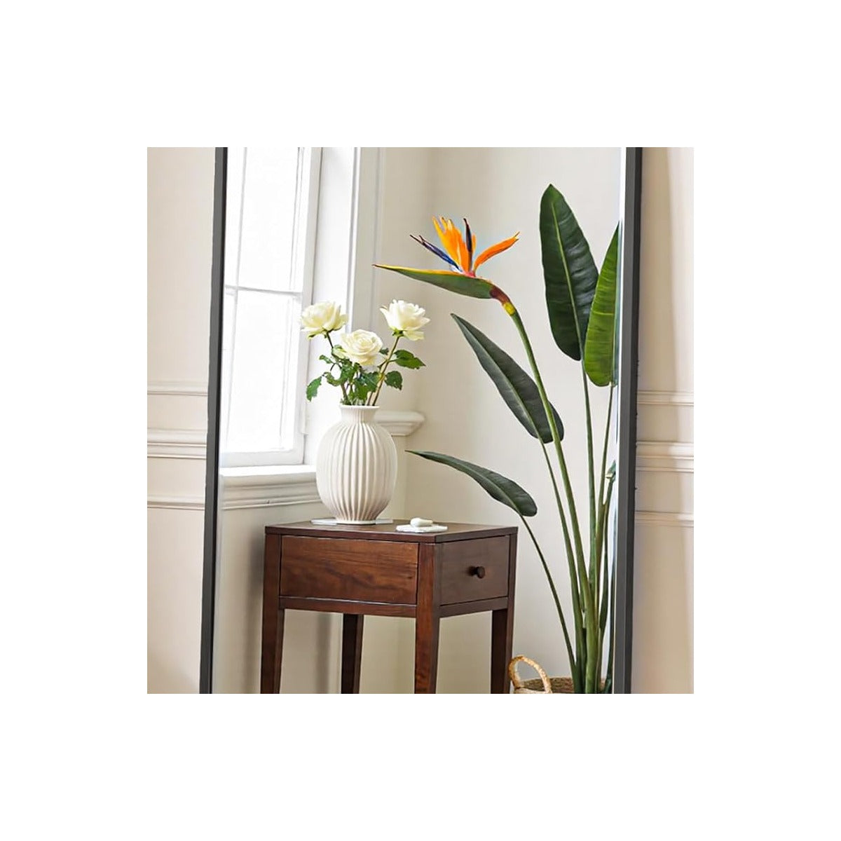 64 x 21.5 Arched Mirror Full Length, Full Body Mirror with Stand, Hanging or Leaning for Wall, Floor Standing with - source derived closeup