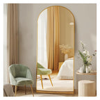 Sharkjm 64 x 21 in Arched Full-Length Floor Mirror with Stand, Gold - product image 1